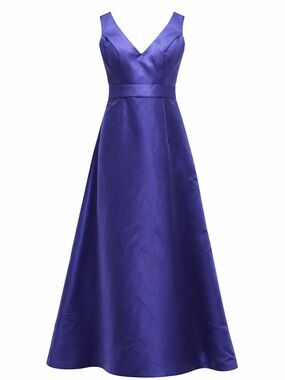 JenJenHouse wedding guest formal satin A line gown regency blue dress size 14